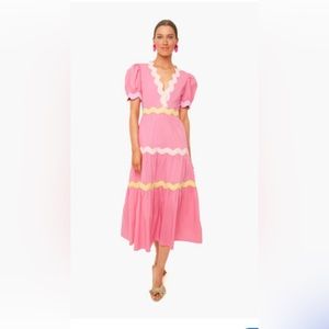 CeliaB Pisces Pink Ric Rac Maxi Dress